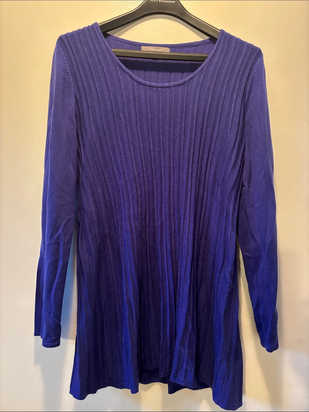 Daisy Fuentes Ribbed A-Line Tunic - Blue